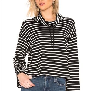 splendid supersoft striped turtleneck sweatshirt